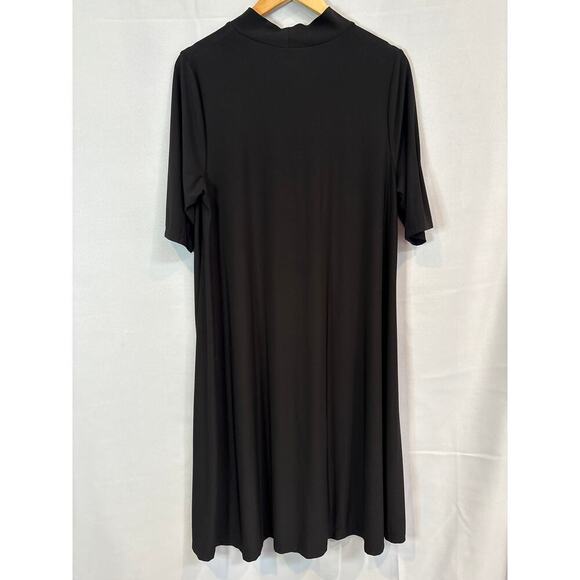 Women’s Jessica London Size 14/16 Black Mock Turtleneck Short Sleeve Dress. - Picture 4 of 4